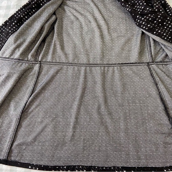 FRANK Lyman designer black white duster cardigan sweater 3/4 sleeves pattern 10 - Picture 7 of 16
